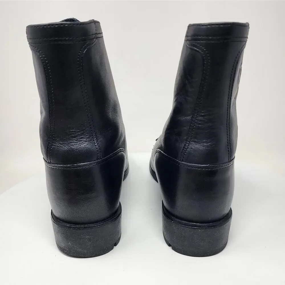 Ariat Heritage Western Lacer II Boots Men 11D Black Leather Roper Toe 32501 EUC